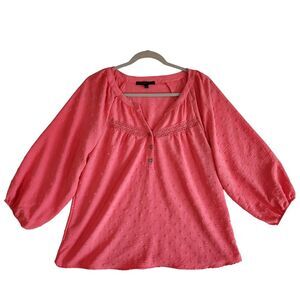 Adrienne‎ Vittadini Top, Coral Orange, Women's Large